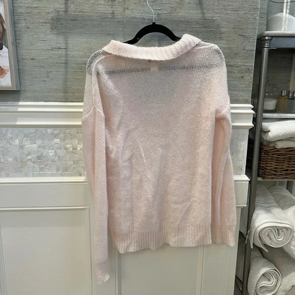 J. Crew dolce shawl collar popover light pink medium mohair wool blend - Picture 9 of 10